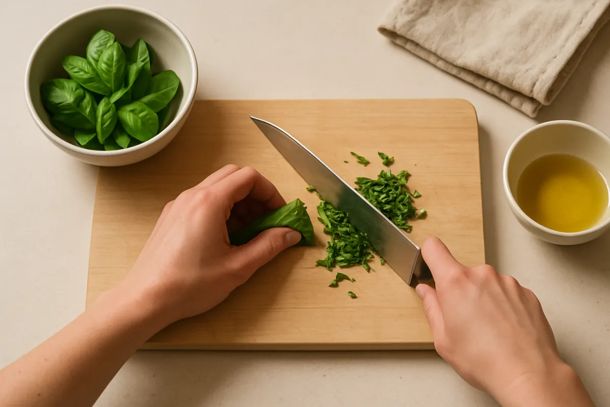 chiffonade basil