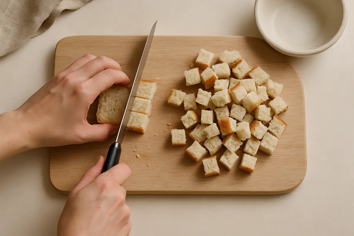 cube bread croutons