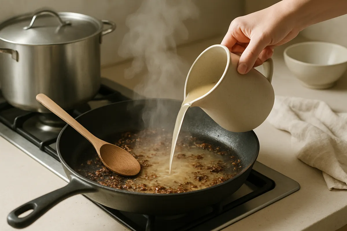 deglaze pan