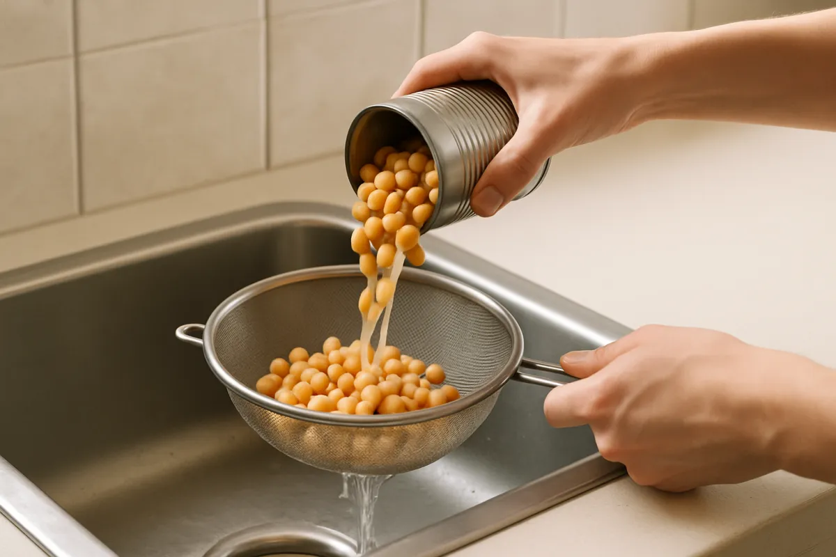 drain tinned beans