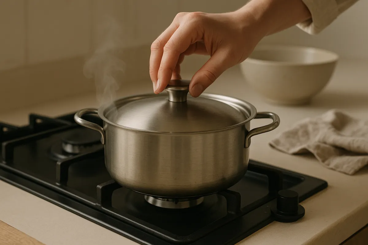 lid on pan