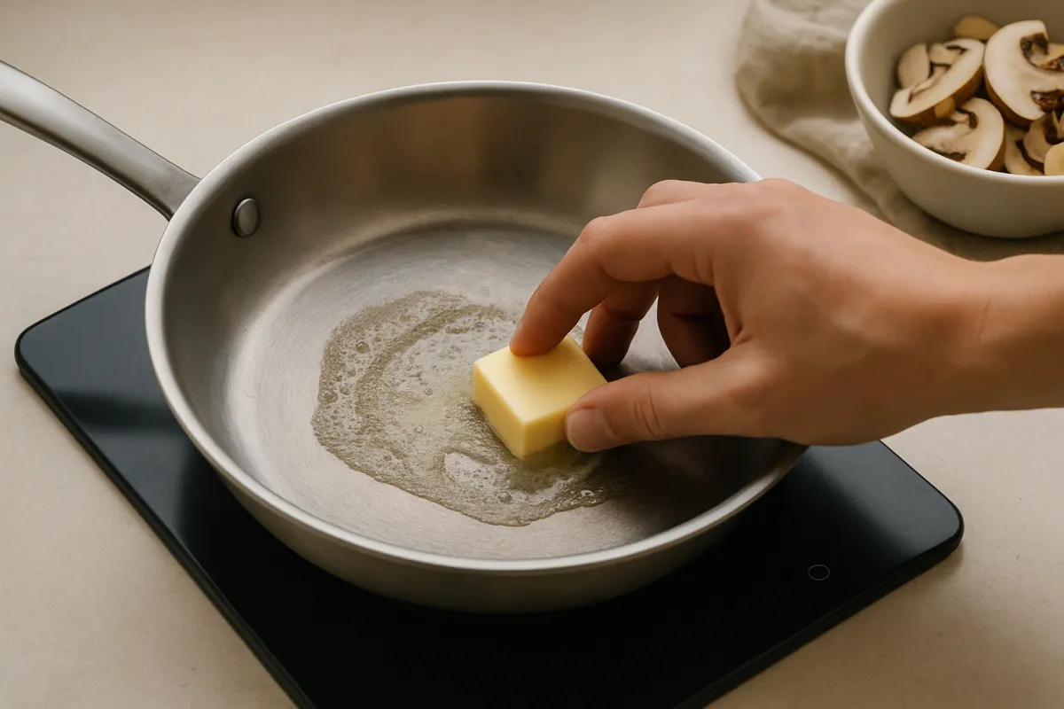 melt butter in pan