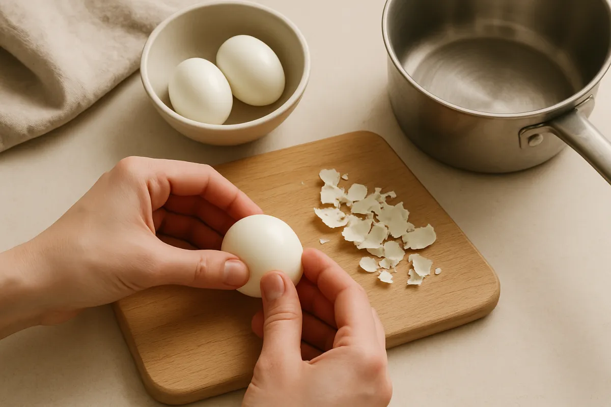 peel boiled egg