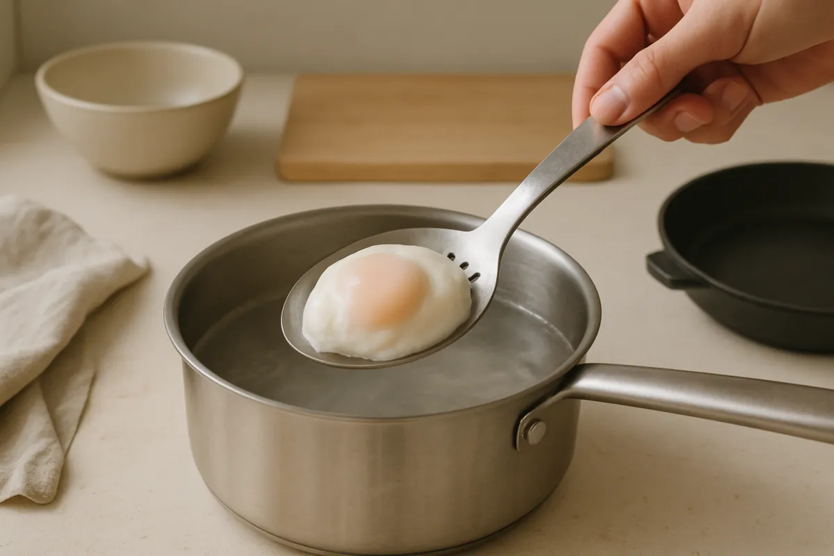 poached egg set white