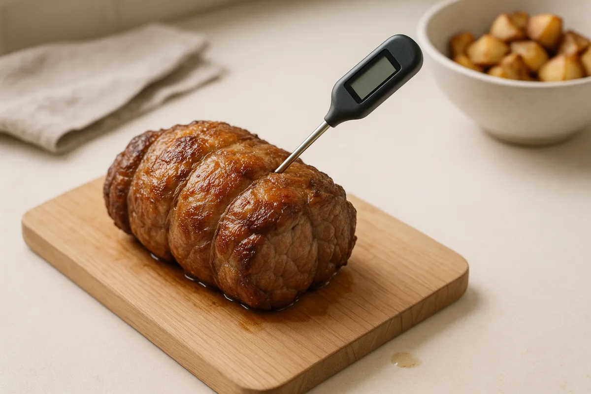 probe thermometer in meat