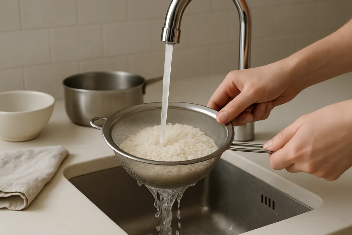 rinse rice
