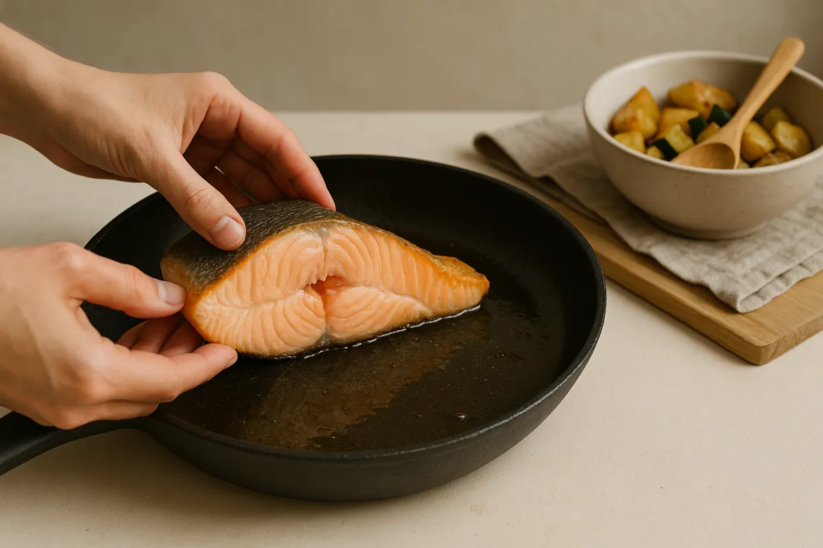 salmon just cooked