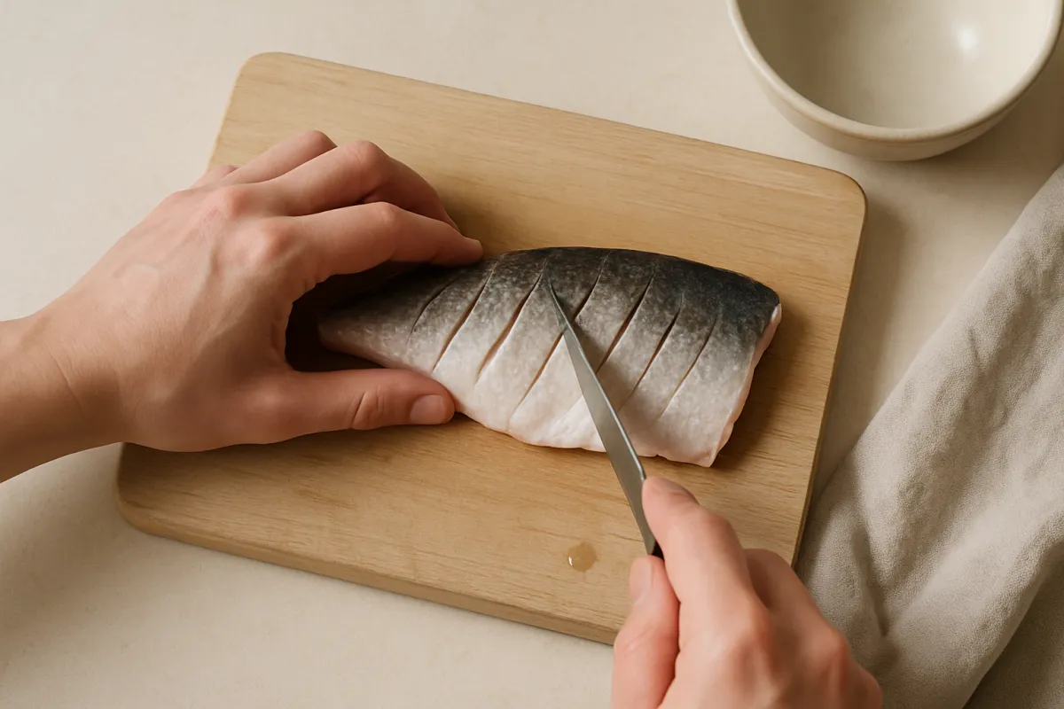 score fish skin