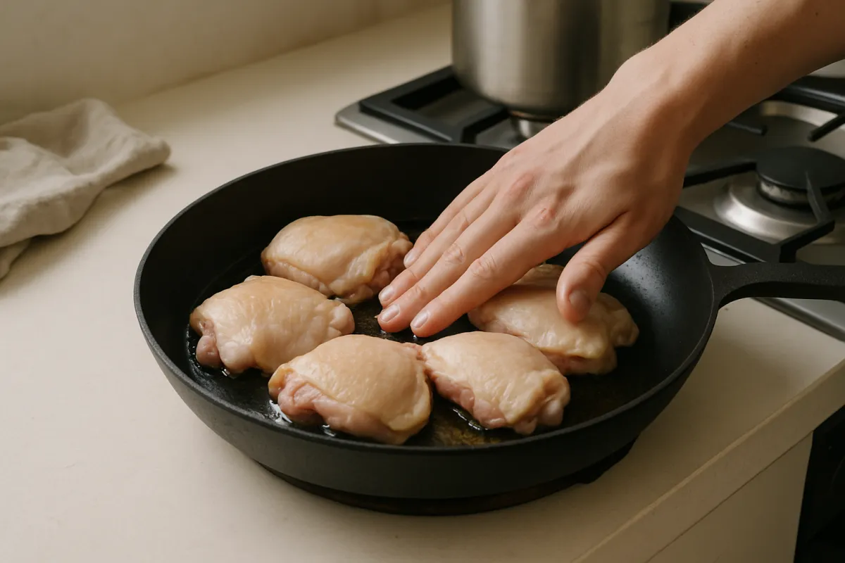 sear chicken skin down