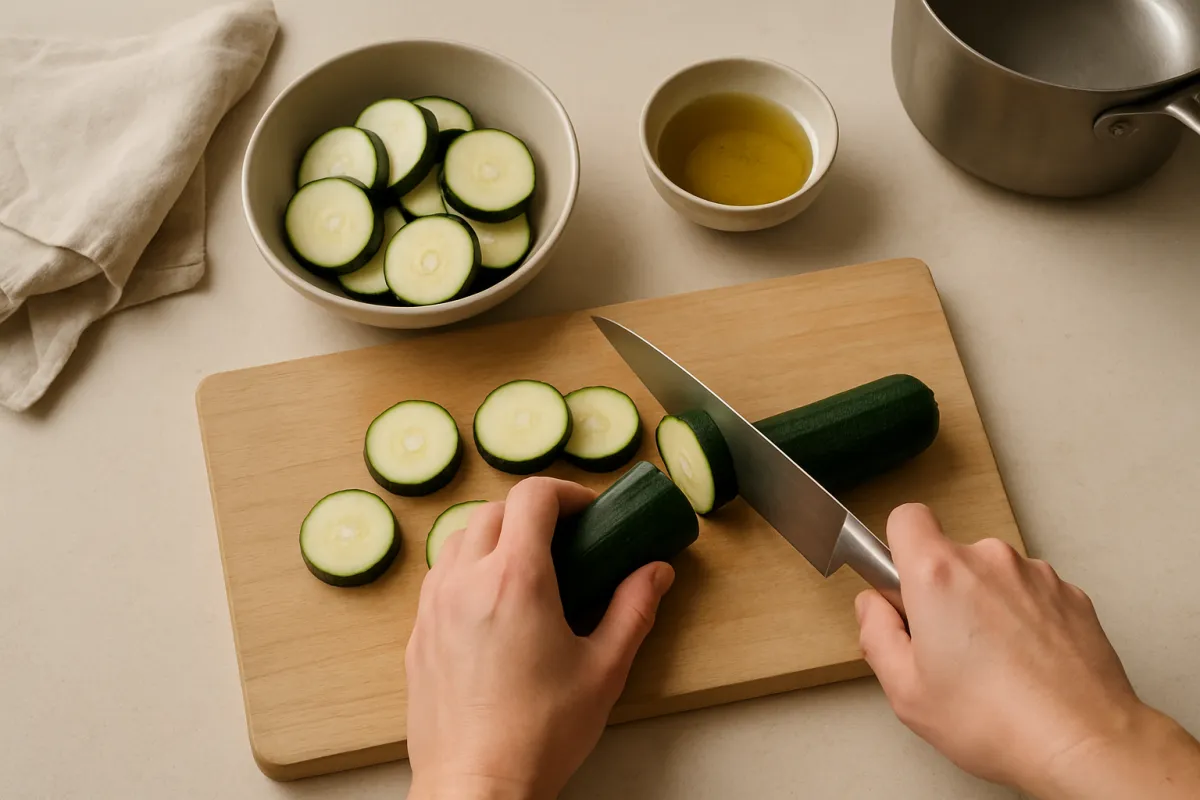 slice courgette