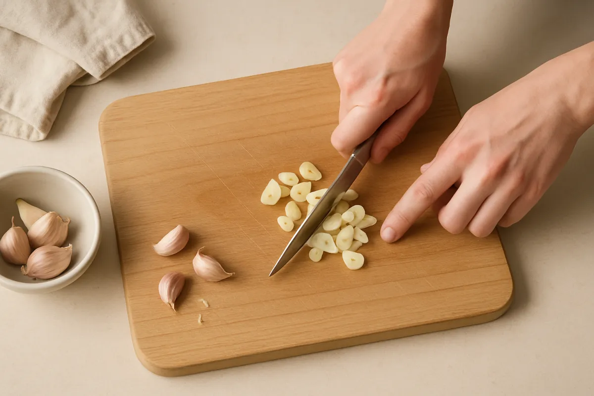 slice garlic