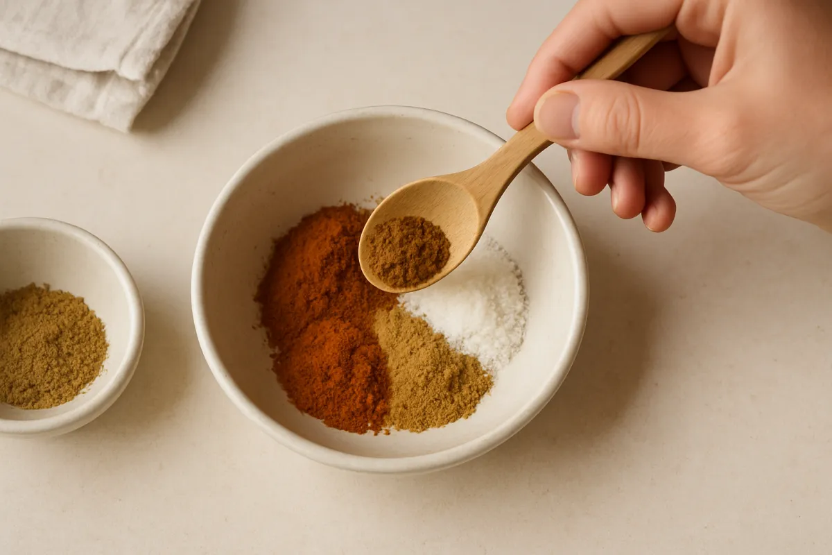 spices into bowl