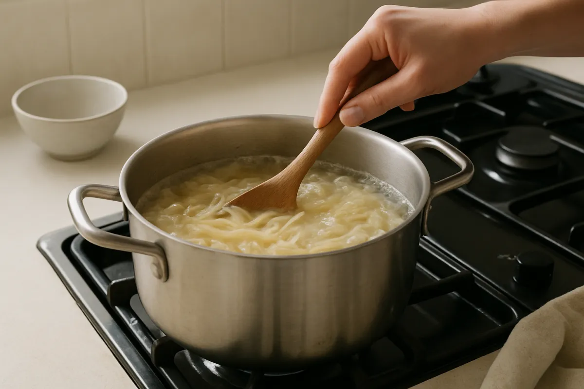 stir pasta
