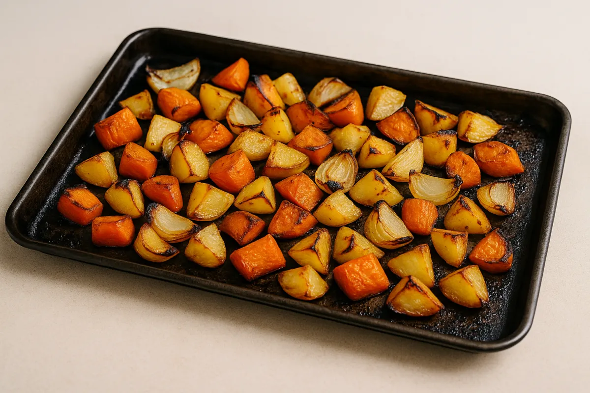 vegetables charred edges