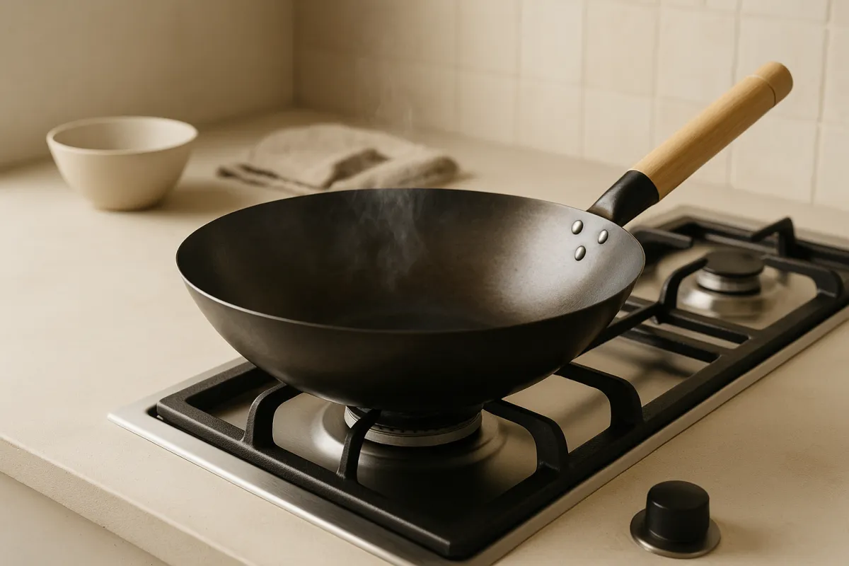 wok on heat